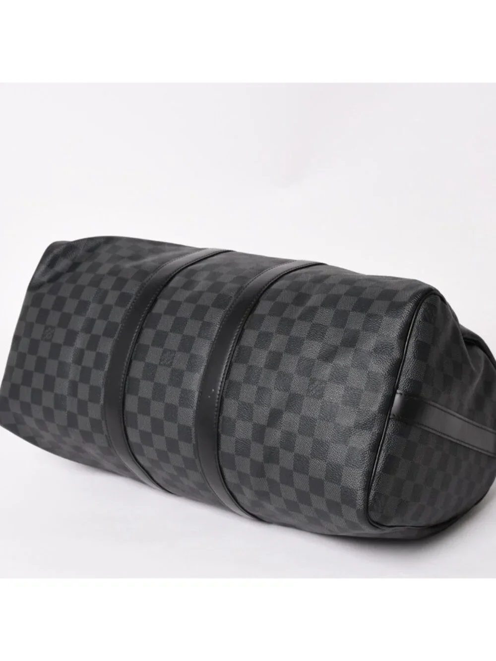 Louis Vuitton Boston Keepall Bandouliere 45 Damier Graphite Black Silver